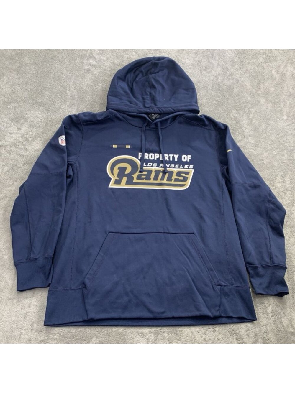 Nike Hoodie Mens Large Los Angeles Rams Property Of Performance Sweatshirt NFL